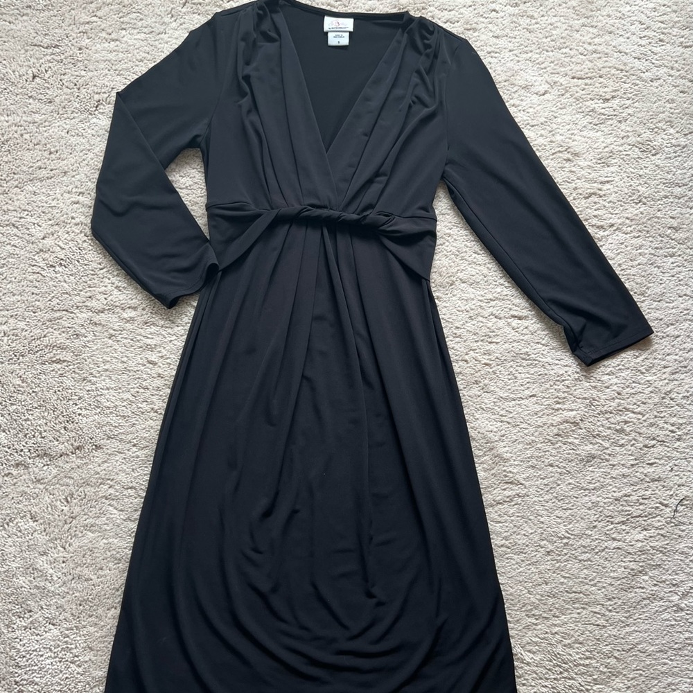 Black midi maternity dress